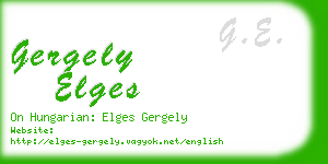gergely elges business card